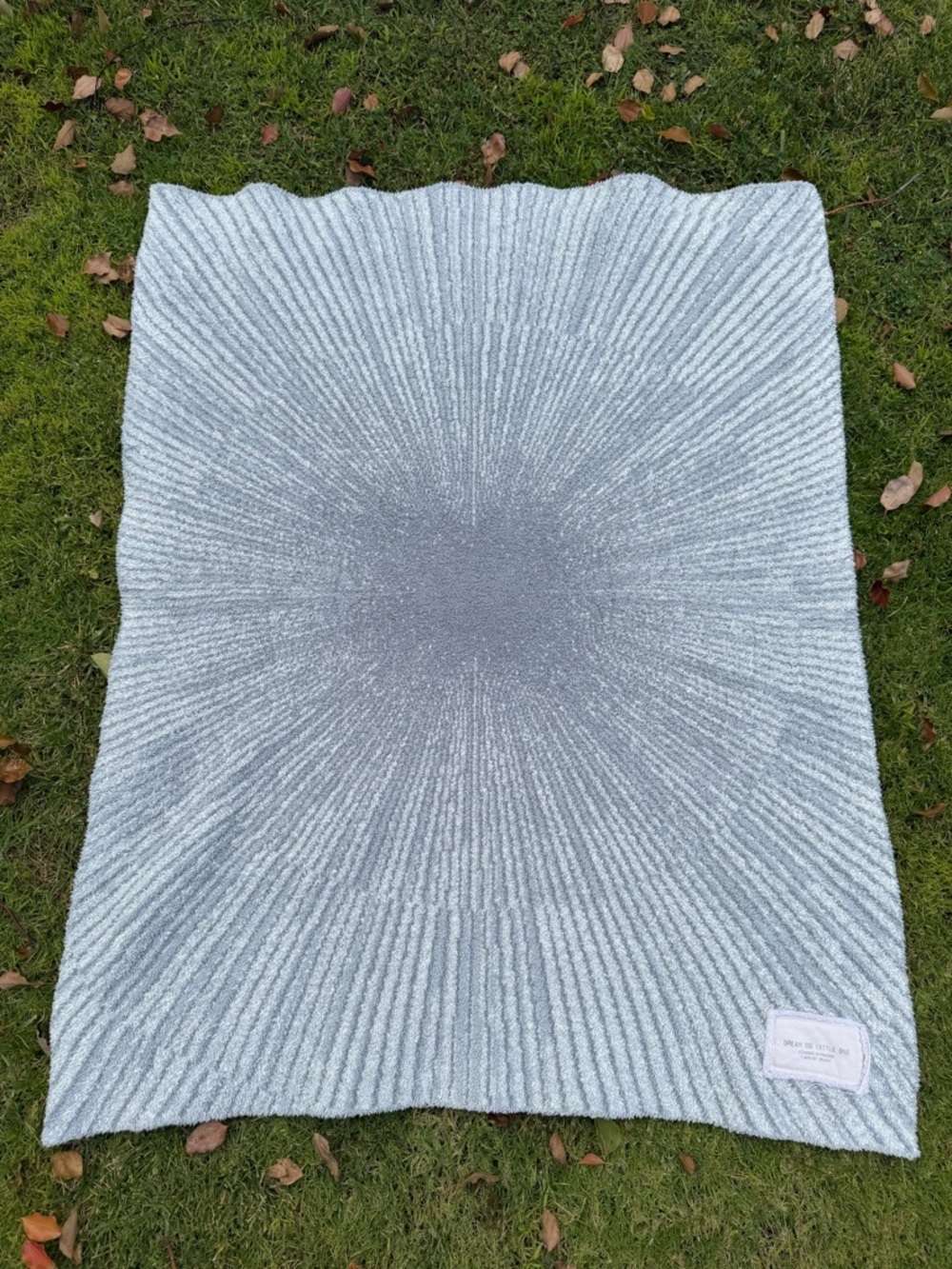 Barefoot Dreams Covered in Prayer Starburst Stroller Blanket Moonbeam Gray GUC